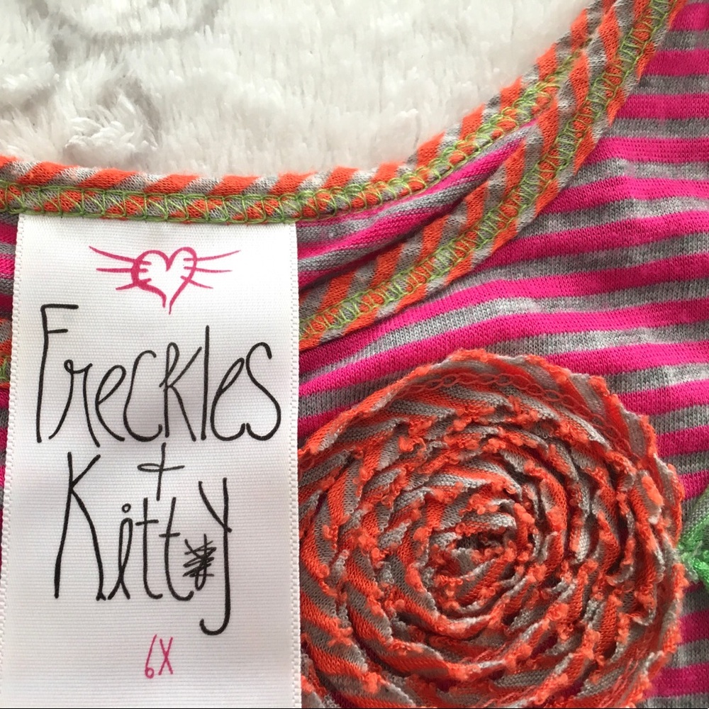 Girls Freckles + Kitty Striped Dress (6X) - Picture 5 of 5